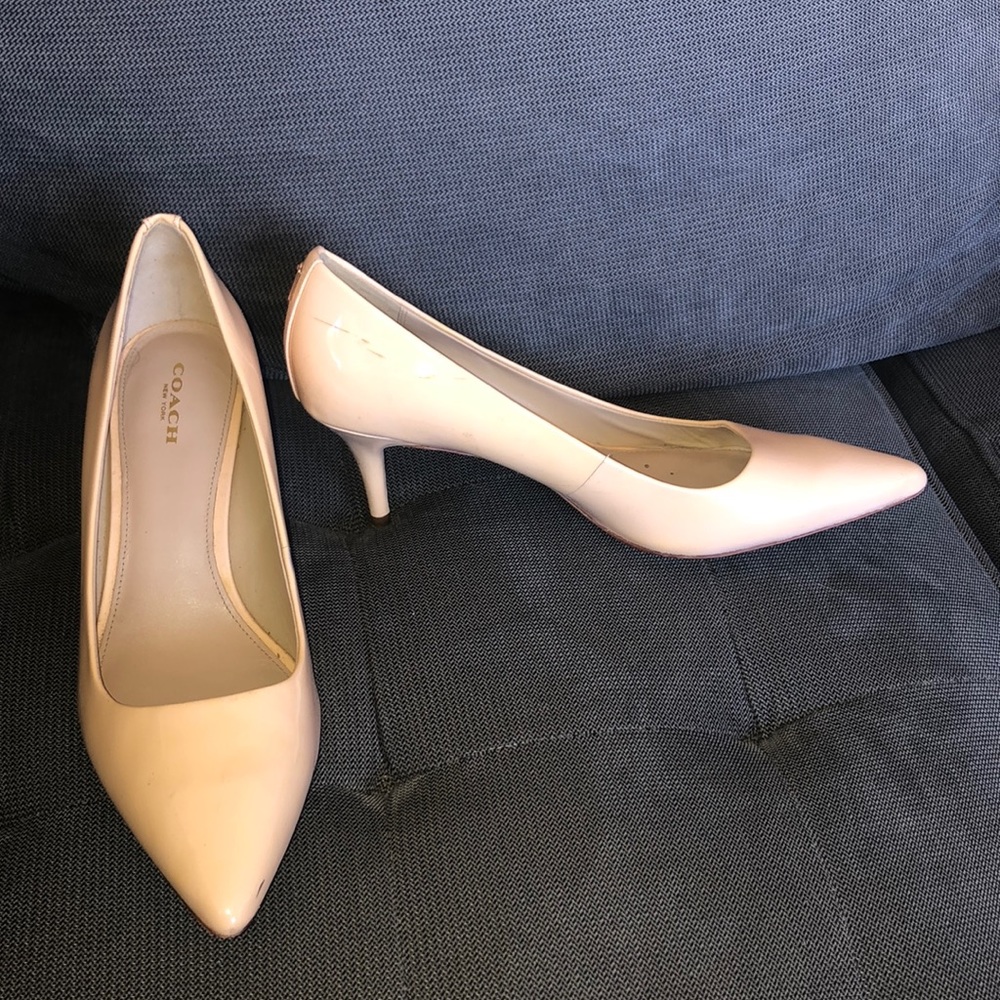 Coach Nude Patent Leather Heels